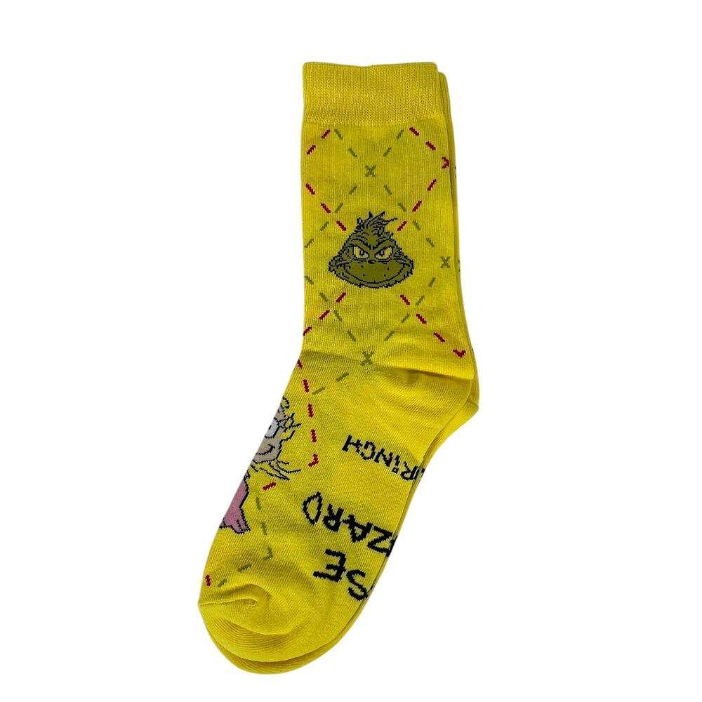 MCDONALD'S Grinch Meal Socks Yellow Cindy Lou Who Max Christmas Crew Socks NEW